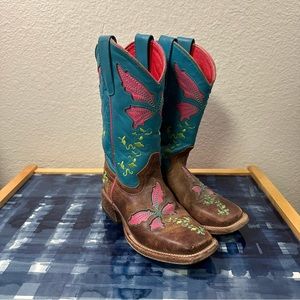 Macie Bean Girls Honey Bunch Western Boots Square Toe - Size 13